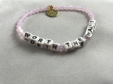 Little Words Project- Beaded white Bracelet: Special unique sayings - younican