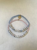 Little Words Project- Beaded white Bracelet: - younican