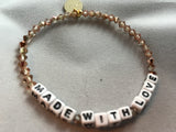 Little Words Project- Beaded white Bracelet: Special unique sayings - younican