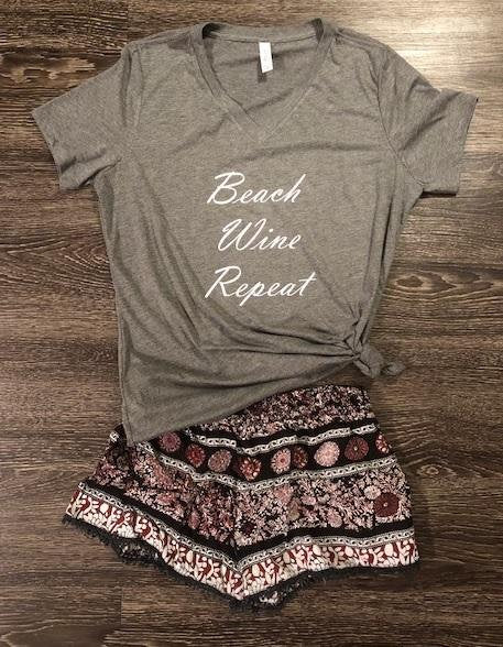 Short Sleeve T-Shirt-BEACH WINE REPEAT - younican