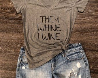 Short Sleeve T-Shirt-THEY WHINE I WINE - younican